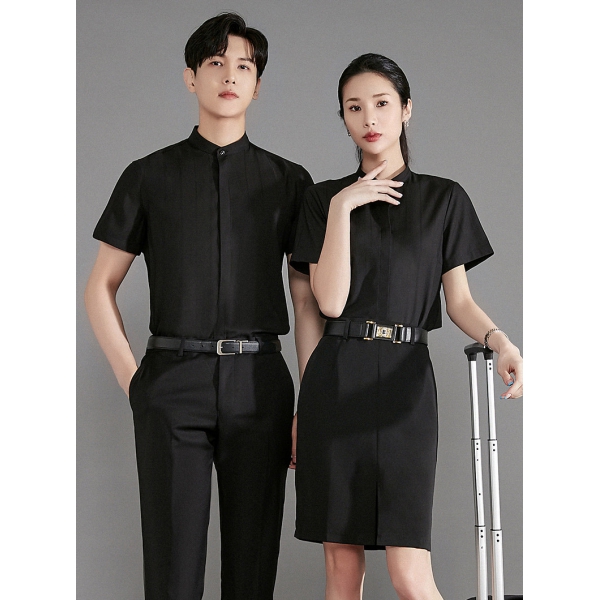 短袖黑色衬衫同款