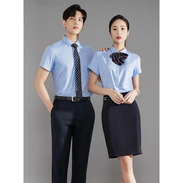 短袖蓝色衬衫同款