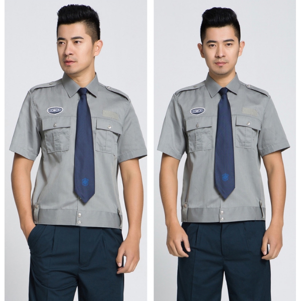 保安灰色短袖衬衫