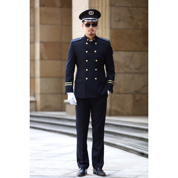 黑色双排扣保安服套装