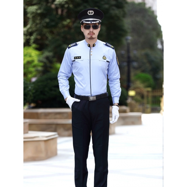 蓝色保安服套装